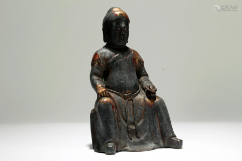 A Chinese Seated Estate Fortune Religious Buddha Statue