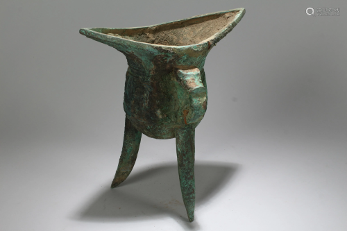 An Estate Chinese Tri-podded Fortune Bronze Vessel