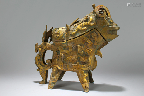 An Estate Chinese Myth-beast Portrait Fortune Lidded