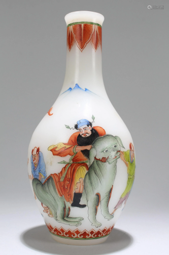 An Estate Chinese Elder-portrait Fortune Overlay Vase
