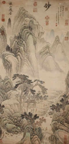 An Estate Chinese Mountain-view Poetry-framing …