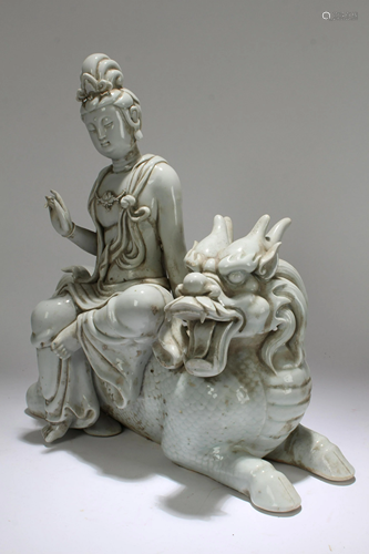 An Estate Chinese De Blac Religious Porcelain Guanyin