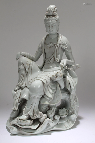 A Chinese Pondering-pose Chinese De Blac Porcelain