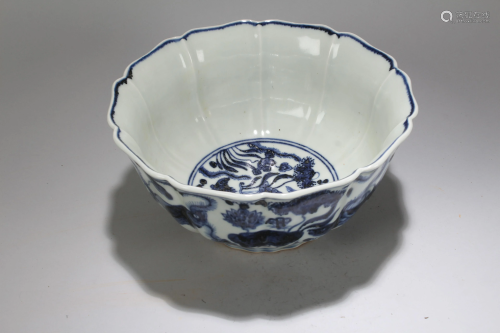 A Chinese Blue and White Fortune Massive Porcela…