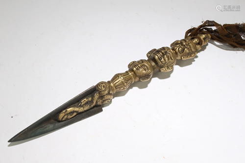 An Estate Tibetan Religious Dagger Display