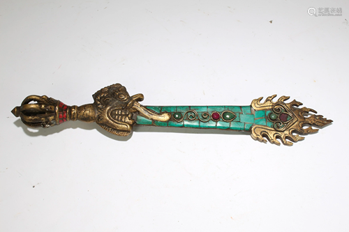 An Estate Tibetan Religious Dagger Display