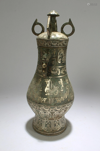 A Chinese Ancient-framing Duo-handled Bronze …