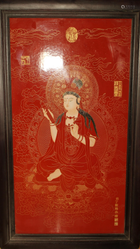 An Estate Hardwood Chinese Bodhisattva Massive