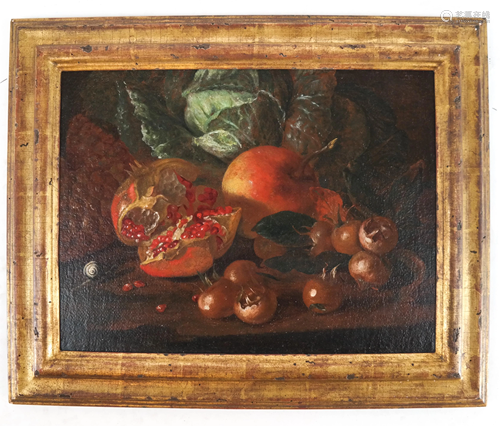 18th C. Painting: Still Life with Snail