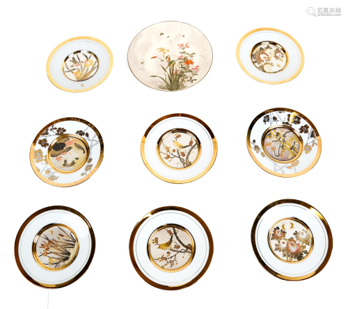 Japanese Satsuma Plate, 8 Chokin Plates