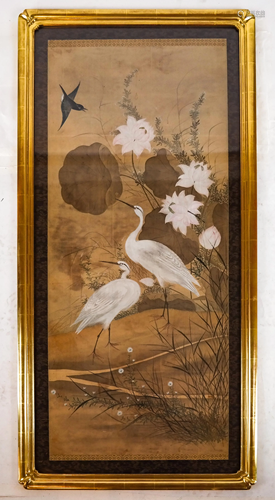 Chinese Scroll Painting of Storks