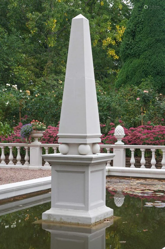 Haddonstone Cast Stone Obelisk on Pedestal