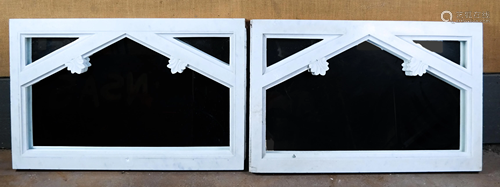 Pair Italian White Marble Mirrors