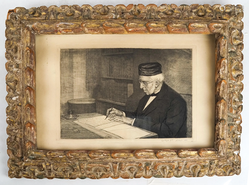 Hans Axel HOU - Etching of a Scholar