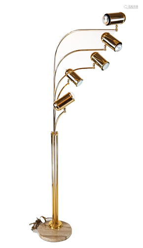 Modern Brass Conical-Design Floor Lamp