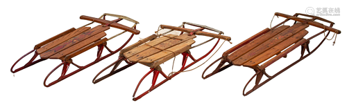 Set of Three Vintage Sleds