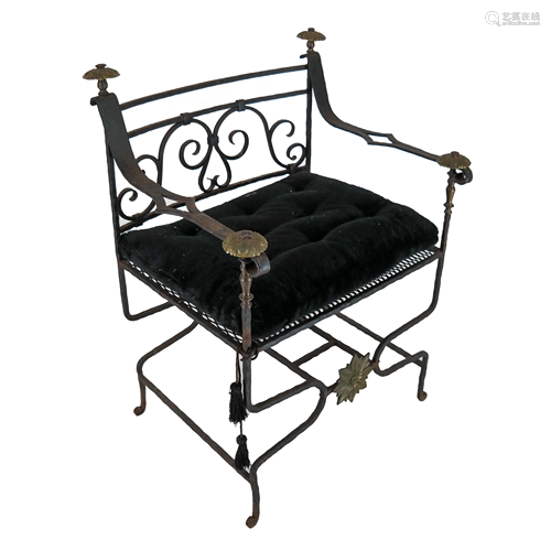 Iron & Bronze Savonarola Chair