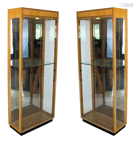 Pair Modern Display Cabinets