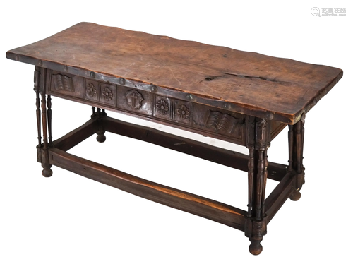 Jacobean Walnut Low Table/Bench