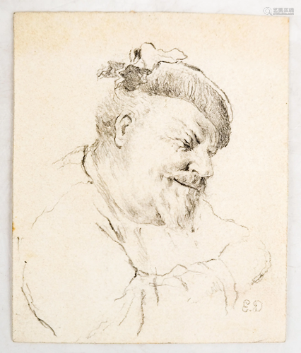 Eugene DELACROIX: Laughing Man - Graphite