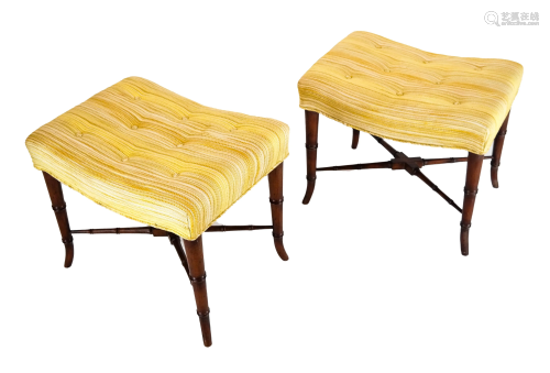 Pair X-Form Ottomans/Benches
