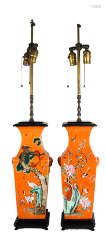 Pair Chinese Porcelain Lamps
