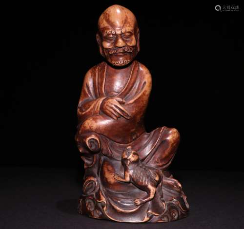 A CHINESE SANDALWOOD CARVING