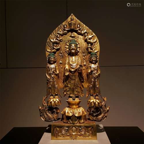 A NORTHERN WEI DYNASTY GILDED BUDDHA