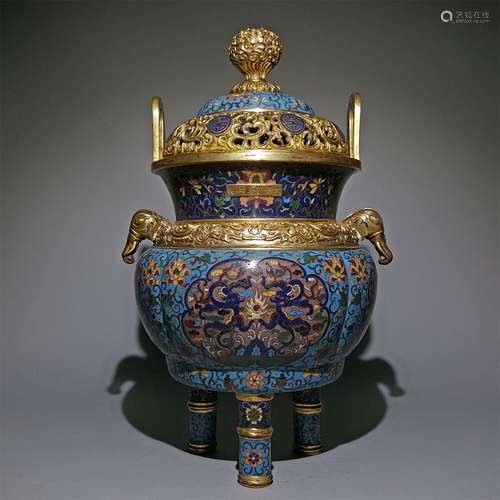 A QING DYNASTY CLOISONNE INCENSE BURNER