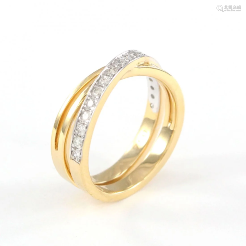 18 K / 750 Yellow Gold CARTIER Style Diamond Ring
