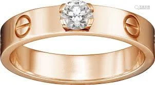 18 K Rose Gold CARTIER Style Solitaire Diamond Ring
