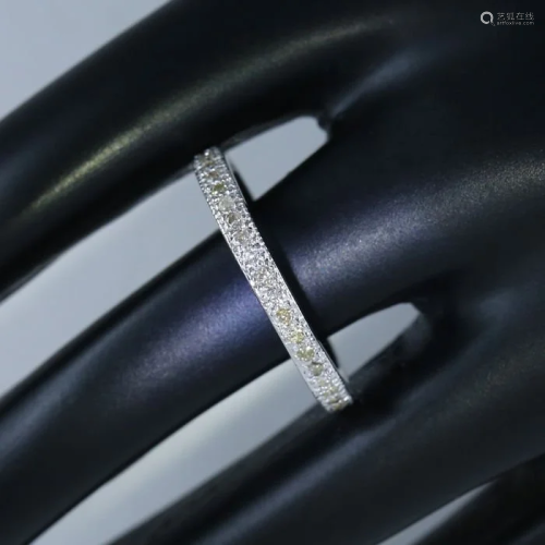 14 K / 585 White Gold Eternity Diamond Band Ring