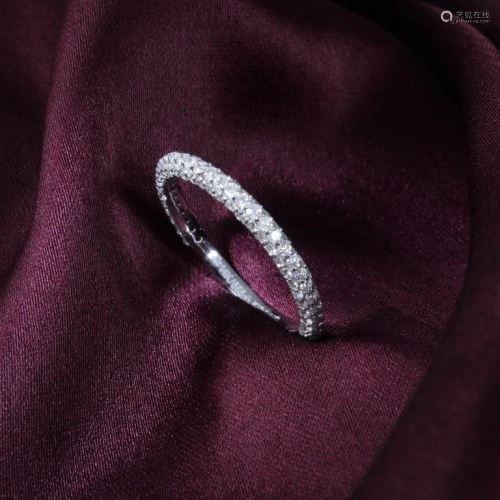 14 K / 585 White Gold Diamond Band Ring