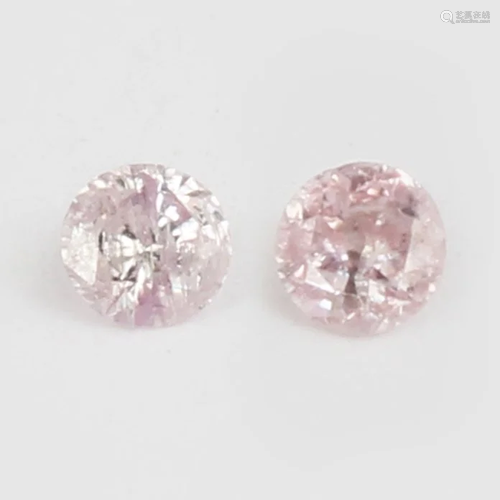 IGI Certified Pair Fancy Light Pink Diamonds UNTREATED