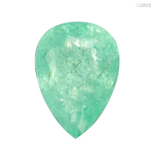 GIA Cert. 9.88 ct. Neon Bluish Green 