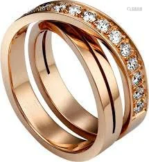 18 K / 750 Rose Gold CARTIER Style Diamond Ring
