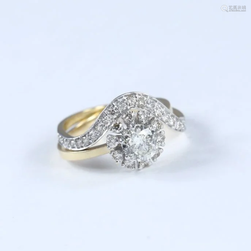 14 K Yellow & White Gold Set of 2 Diamond Rings