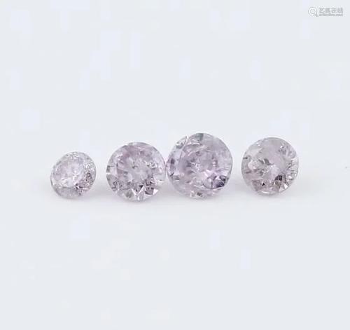 IGI Cert. Set of 4 - 0.13 ct. Pink diamonds UNTREATED