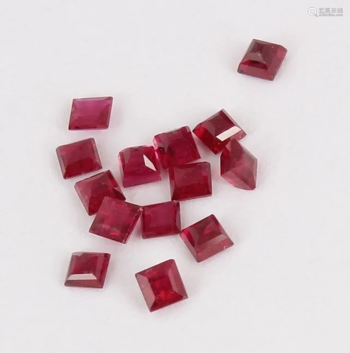 GFCO Cert. 1.16 ct. Set of 14 Rubies - MOZAMBIQUE