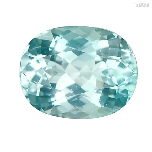 GIA - 6.40 ct. Neon Greenish Blue 