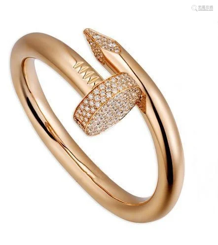 14 K Rose Gold CARTIER Style Nail head Diamond Ring