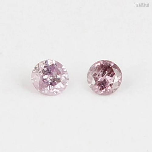 IGI Certified Diamond Pair Natural Fancy Pink UNTR…