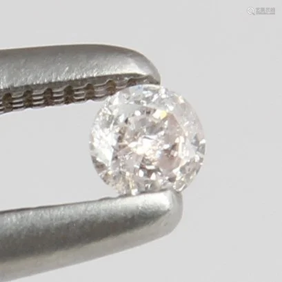 IGI Cert. 0.10 ct. Diamond - Faint Pink - I 2 UNT…