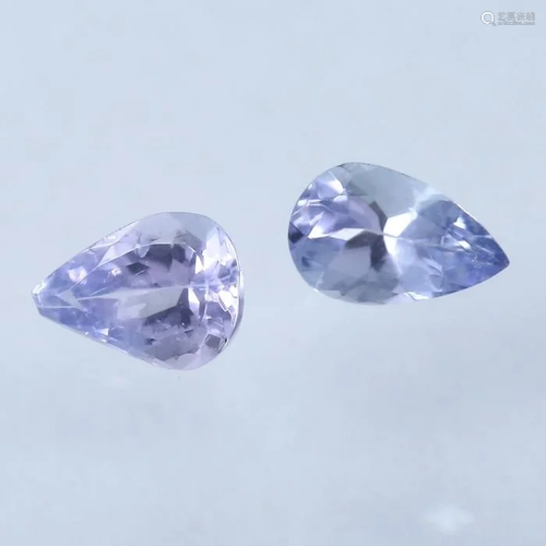 IGI Certified Set of 2 - 0.72 ct. Tanzanites - TANZANIA