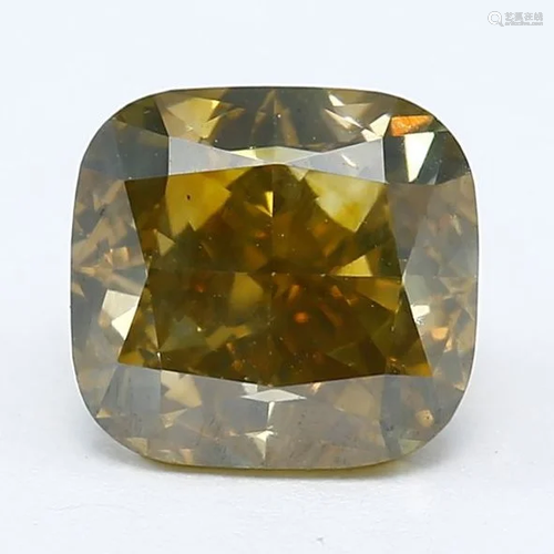 IGI Cert. 1.41 ct. Greenish Yellow Diamond UNT…