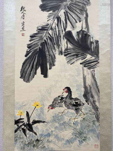 A Chinese Flower&bird Painting Scroll, Tang Yun Mark