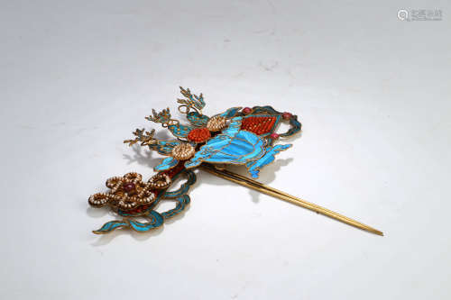 A Chinese Kingfisher craft Hairpin