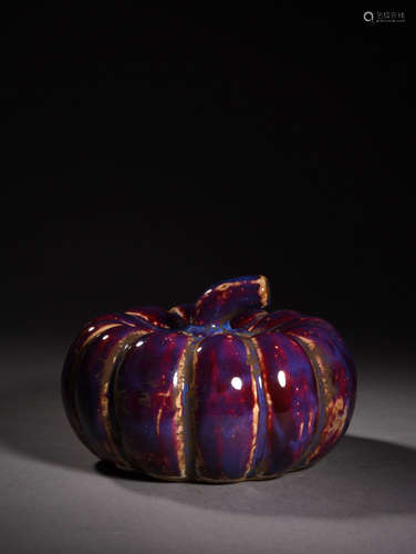 A Chinese Fancy Glaze Porcelain Pumpkin Ornament