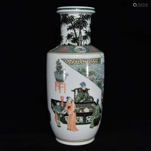 A Chinese Gucai Figure Painted Porcelain Vase