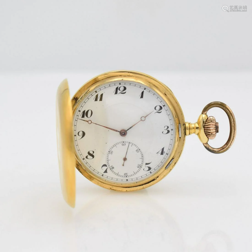 18k yellow gold hunting cased pocket watch